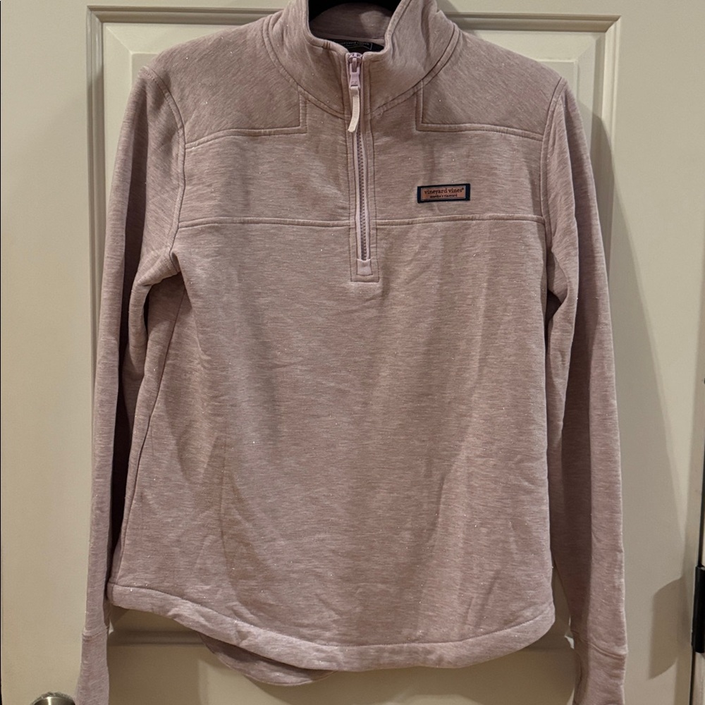 Vineyard Vines Women's light purple sparkle Quarter-Zip Pullover